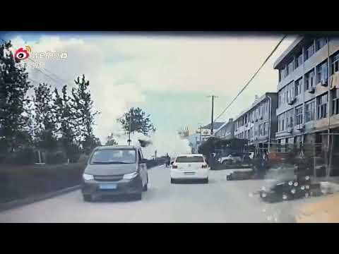 Gasoline tank truck gets launched after explosion