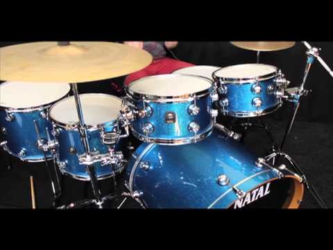 Natal Maple Blue Sparkle Drum Kit - 22x18 10x6.5 12x7 14x12f 16x14f 14x5.5 snare