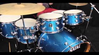 Video thumbnail for Natal Maple Blue Sparkle Drum Kit - 22x18 10x6.5 12x7 14x12f 16x14f 14x5.5 snare by Peter Lewis