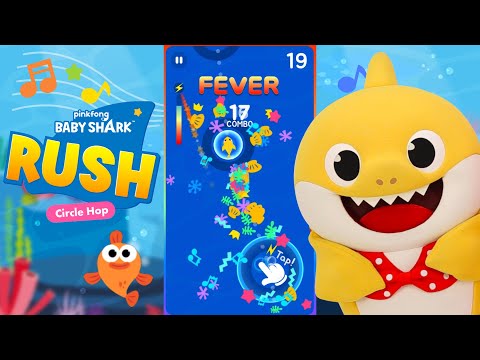 應用預告]鯊魚寶寶RUSH：圈圈跳------。 ([App Trailer] Baby Shark RUSH: Circle Hop)