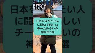 日本を守りたい人に聞いてほしい  チームみらいの神政策3選 #チームみらい