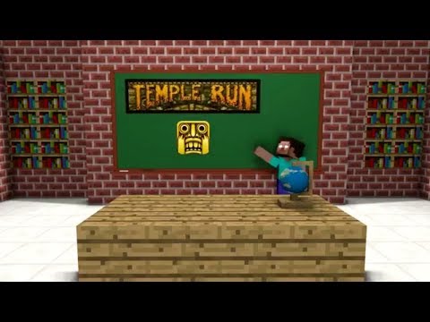 Monster School : TEMPLE RUN CHALLENGE | Minecraft animation