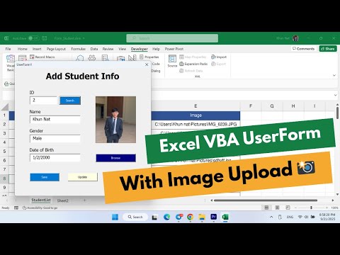 Excel VBA UserForm with Image Upload Save, Search, Update & Delete Tutorial