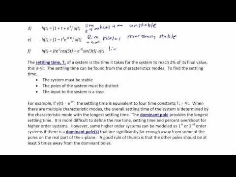 ECE205 Lecture 8-2: Characteristic Modes, Asymptotic Stability, Initial and Final Value Thorems