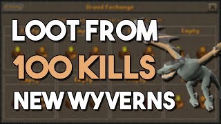 Loot From 100 Kills at the Spitting Wyverns! - New Fossil Island Wyverns [OSRS]