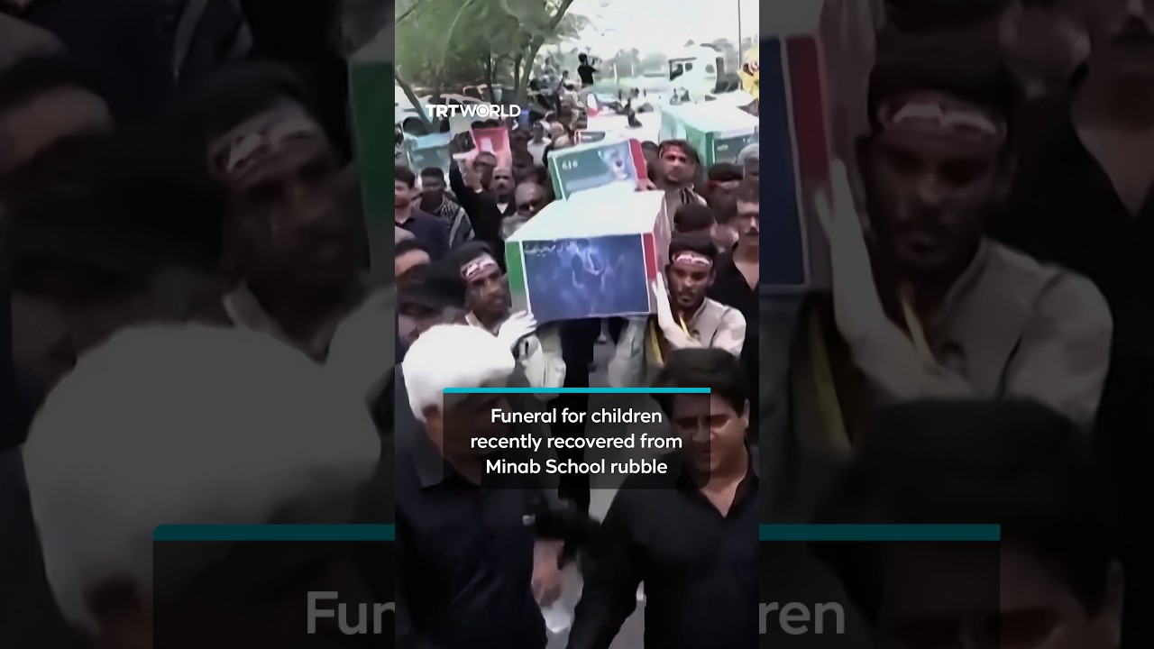 Video | Iran holds funeral for children recently recovered from Minab School rubble