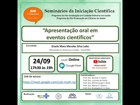 Apresentação oral em eventos científicos