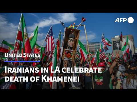 Iranians in LA celebrate after reports of Khamenei's death | AFP