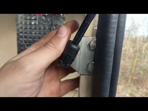 Series Land Rover - Cat-flap door gas strut installation