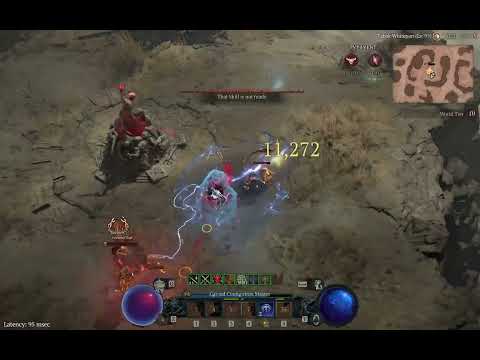 Diablo 4 PvP Level 98 Sorc Arc Lash no Lucky Hits