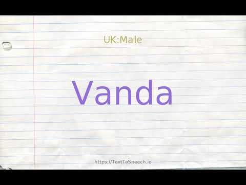 How to pronounce vanda