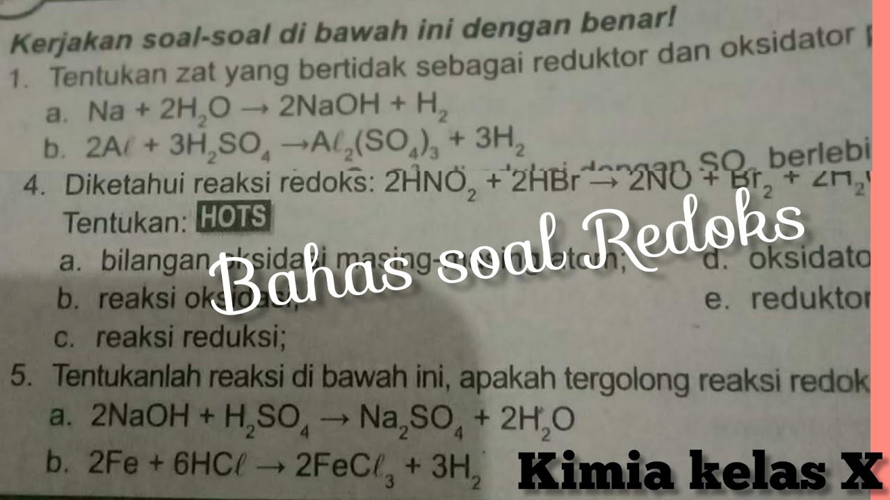 Soal HOTS‼️Reaksi Redoks |kimia kelas 10