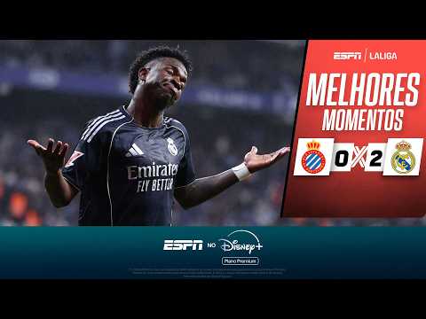 Gols e lances de Espanyol x Real Madrid
