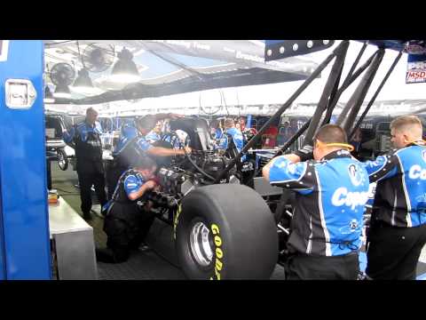 Brandon Bernstein's Top Fuel Dragster warm up at 2011 Summit Racing Equipment Southern Nationals