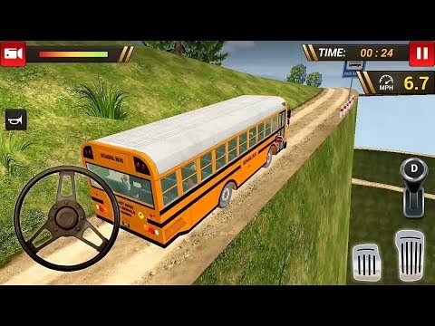 Offroad School Bus Pickup Kids Uphill Driving Game - New School Bus Unlocked || #School Bus Games
