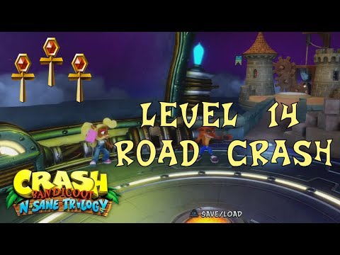 Crash Bandicoot 3: N Sane Trilogy - GOLD RELIC - LEVEL 14 (Road Crash) GUIDE