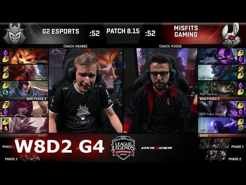 G2 eSports vs Misfits | Week 8 Day 2 S8 EU LCS Summer 2018 | G2 vs MSF W8D2