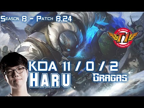 SKT T1 Haru GRAGAS vs CAMILLE Jungle - Patch 8.24 KR Ranked