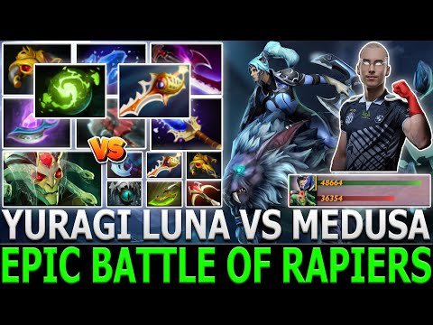 YURAGI | Luna | Insane Battle of Rapiers | vs 6 Slotted Medusa | Dota 2 | Pro Gameplay | Highlights