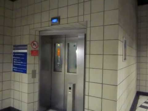 Otis traction glass elevator at Hauptbahnhof subway station in Bielefeld