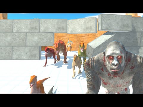 OLD CARNIVORE DINOS INVADE OLD GORO CASTLE! - ANIMAL REVOLT BATTLE SIMULATOR