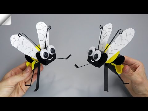 How to make a paper bee Moving paper toys