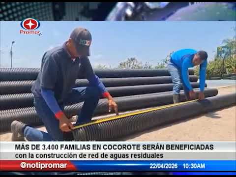 Más de 3.400 familias en Cocorote serán beneficiadas con la construcción de red de aguas residuales
