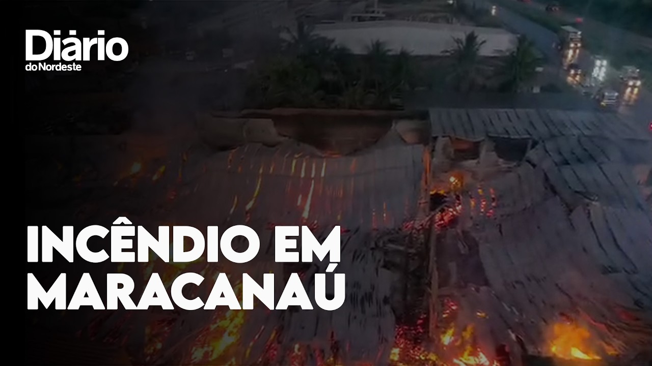 Imagem da notícia Incêndio de grandes proporções atinge galpão industrial em Maracanaú