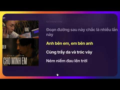 CHO MÌNH EM Karaoke Beat - BINZ ft. ĐEN | Hoàng BS KaRAP