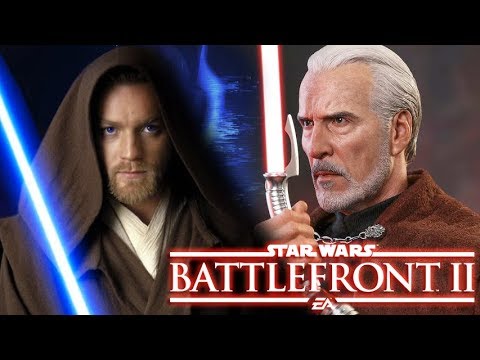 Count Dooku VS Obi Wan Kenobi - Star Wars Battlefront 2 BATTLES!