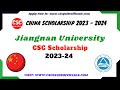 Jiangnan University csc scholarship 2023 2024 | CSC Guide Officials