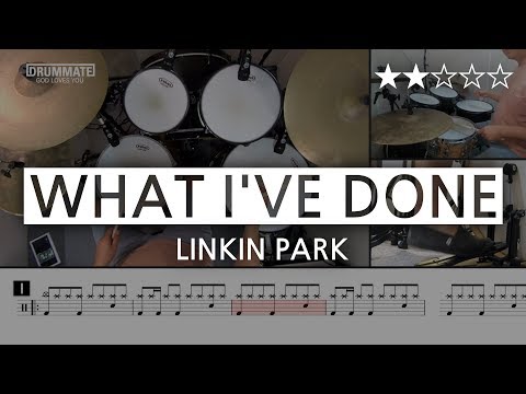 [Lv.05] What I've Done - Linkin Park (★★☆☆☆) Pop Drum Cover Score Sheet Lessons Tutorial | DRUMMATE