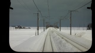 preview picture of video '【雪景色】信越本線・前面展望 押切駅から見附駅 Train front view(Snow scene)'