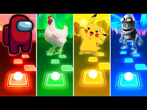 Among Us vs Chicken vs Pikachu vs Crazy Frog - Tiles Hop
