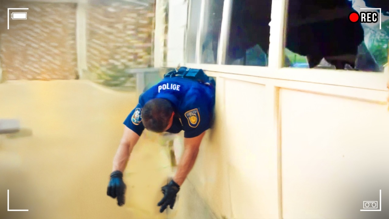 Cop Tries To Escape From House Of Horrors