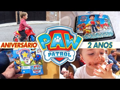 Patrulha Canina Aniversário de 2 Anos do Maikito Festa Bolo e Brinquedos Paw Patrol Video
