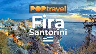 Walking in FIRA /  Santorini (Greece)🇬🇷 - Sunset Tour to Firostefani - 4K 60fps (UHD)