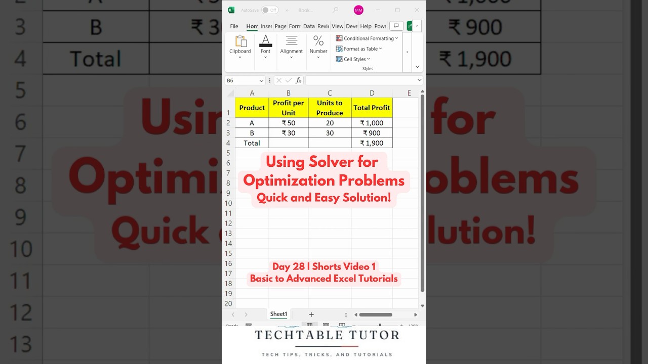 Excel Solver: Optimize Like a Pro! 🛠️ | Solve Any Problem in Minutes : Day28, Video 1 #exceltricks