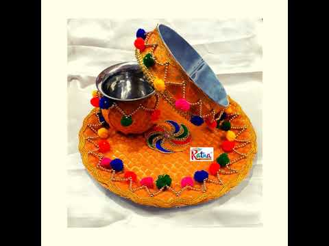 Ratna multicolor decorated jaimala thali, weight: light