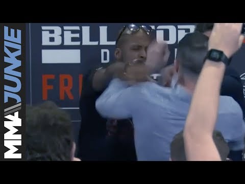 Bellator 227: Michael Page shoves Richard Kiely during face-off