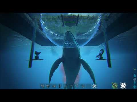 Ark: Survival evolved. Easy kill Alpha Leedsichthys. Ocean Platform. Motoboat.  Tek shield. Turrets.