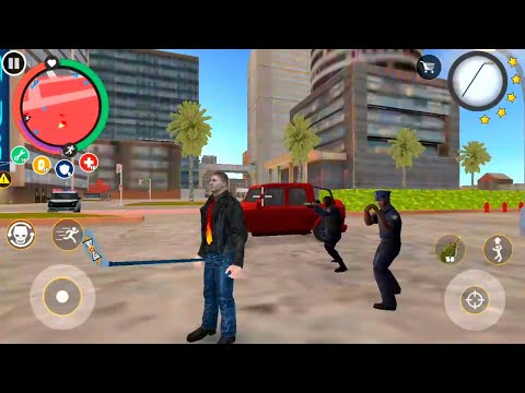 Rope Hero Vice Town BD 100 | Stone Hoky Fight Police With Robot | Mutant Army Tank Throw On Road