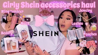 GIRLY SHEIN ACCESSORIES HAUL 2024 | all things beauty and pink (nails, jewelry, clothing & more!!)