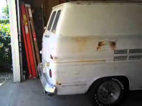 corvair 95 leaving the garage