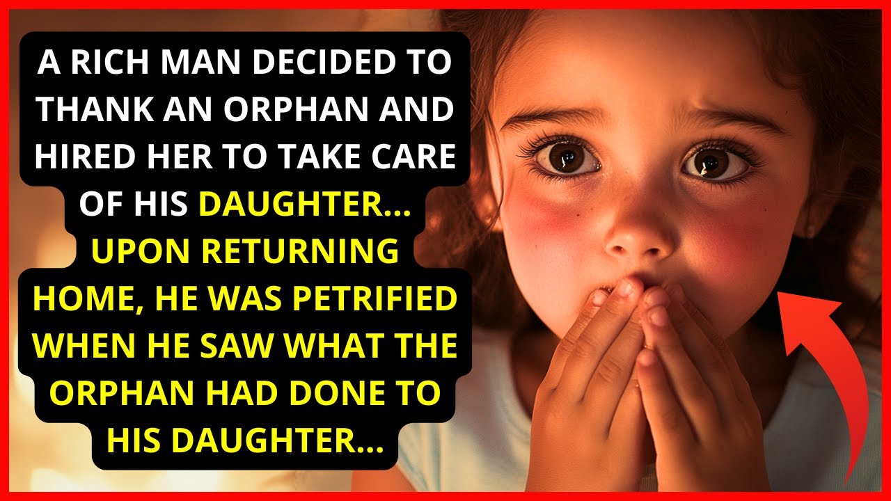 A rich man decided to thank an orphan and hired her to take care of his daughter. Upon returning...