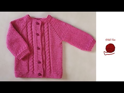 Knitting a baby jacket, step by step, other sizes see info box