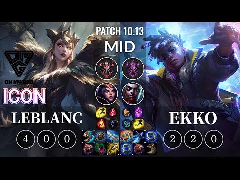 OMG icon LeBlanc vs Ekko Mid - KR Patch 10.13