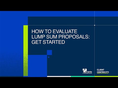 How to evaluate lump sum proposals: Get started
