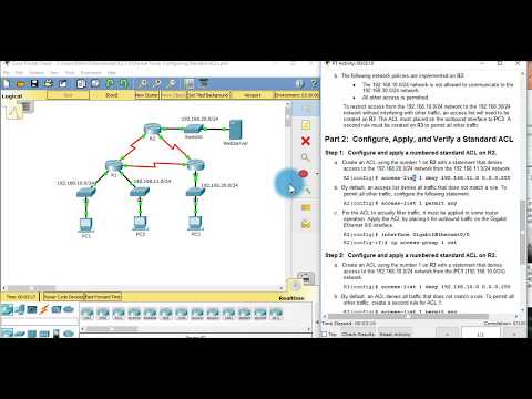 9.2.1.10 Packet Tracer Configuring Standard ACLs