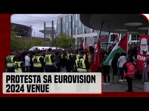 Police surround pro-Palestinian protesters near Eurovision venue